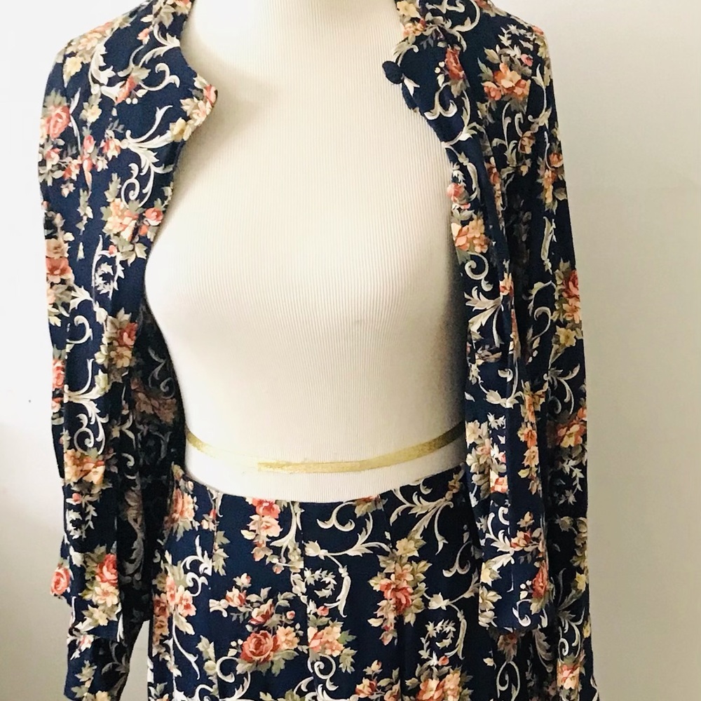 Bonnie & norma vintage suit 2 piece set skirt & button down shirt
